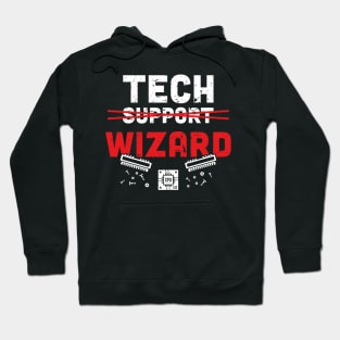 Tech Support Wizard Helpdesk Men Computer Technician Hoodie